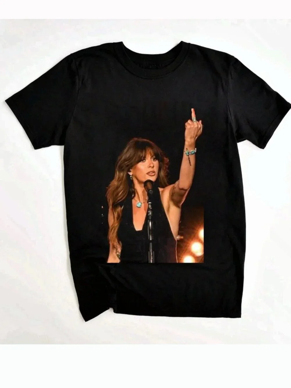 Ella Langley Middle Finger Retro Graphic Cotton T-Shirt